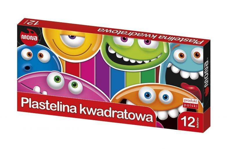 Plastelina kwadratowa dla dzieci Zestaw 12 kolorów MONA St.Majewski