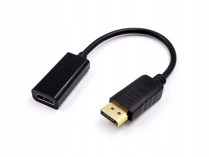 Adapter DisplayPort (M) -&gt; HDMI (F) czarny BULK