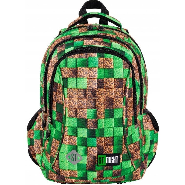 Plecak szkolny 3-komorowy Tornister dla chłopca Pixel Cubes BP-26 ST.RIGHT St.Majewski