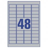 Avery Zweckform etykiety 45.7mm x 21.2mm, A4, srebrne, 48 etykiety, bardzo trwałe, pakowane po 20 szt., L6009-20