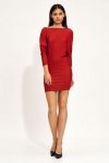 Czerwona mini sukienka typu nietoperz - S215
