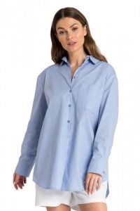 LA079 Koszula klasyczna do spania i na dzień - niebieska