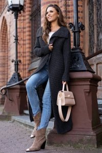Merribel Mayamino Graphite sweter-płaszczyk