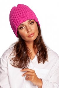 Be Knit BK100 Czapka z prążkowanym brzegiem - różowa
