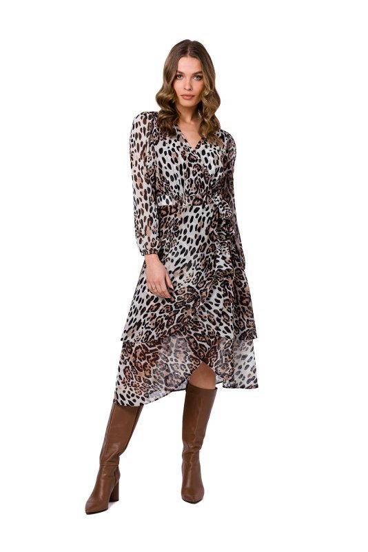 Stylove S341 Sukienka kopertowa z nadrukiem - model 2