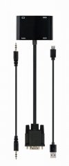 GEMBIRD KONWERTER SYGNAŁU VGA DO HDMI + VGA 0,15M, CZARNY
