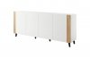 Komoda FARO 200x42x82 biały mat + dąb craft