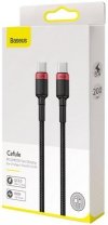 KABEL USB-C / USB-C Baseus Cafule CATKLF-AL91 200cm 100W 5A PD 2.0 QC 3.0 CZARNY W OPLOCIE