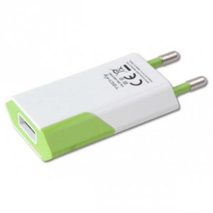 Ładowarka sieciowa Techly Slim USB 230V-5V,1A biało-zielona