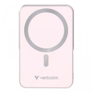 Powerbank Verbatim Charge 'n' Go Magnetic Wireless with Stand 10000mAh USB-C PD 3.0 Pink