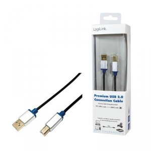 Kabel USB 2.0 LogiLink Premium BUAB220 A/B 2m