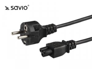 Kabel zasilający Savio CL-67 do notebooka koniczynka