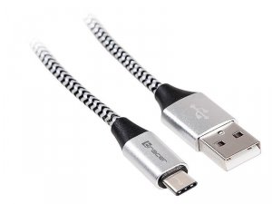 Kabel Tracer USB 2.0 Type-C A Male - C Male 1m czarno-srebrny