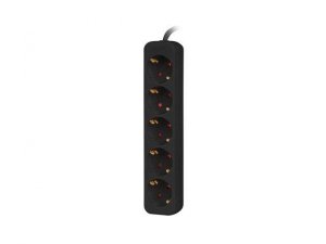 Listwa przedłużacz Lanberg 3m czarna 5x 230V Schuko, kabel wykonany z pełnej miedzi