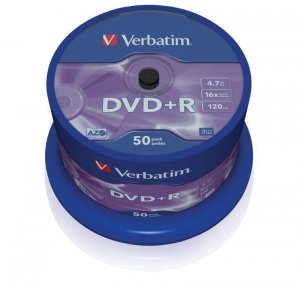 Płyty DVD+R Verbatim 16x 4.7GB Matt Silver (Cake 50)