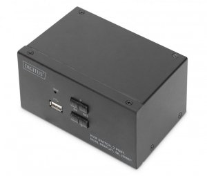 Przełącznik KVM DIGITUS 2 portowy HDMI, Dual Display, 4K 30Hz - USZ OPAK