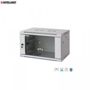 Szafa wisząca, zmontowana Intellinet 6U, 600x450, Rack 19, szklane drzwi, szara