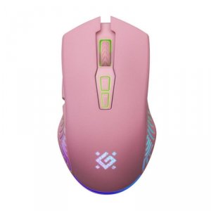 Mysz bezprzewodowa Defender PANDORA GM-502 optyczna 3200dpi różowa RGB AKUMULATOR 7 przycisków Gaming bezklikowa silent - POSERW
