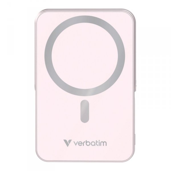 Powerbank Verbatim Charge &#039;n&#039; Go Magnetic Wireless with Stand 10000mAh USB-C PD 3.0 Pink