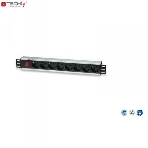 Listwa zasilająca Intellinet Rackowa 19 1U, 8 gniazd H-DPRP08I2