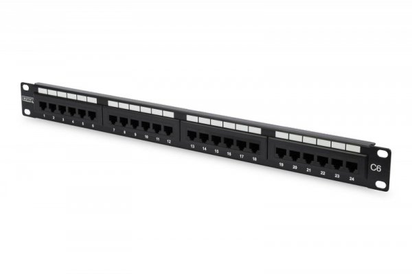 Patch panel DIGITUS 19&quot; 24x RJ45 UTP kat.6 1U