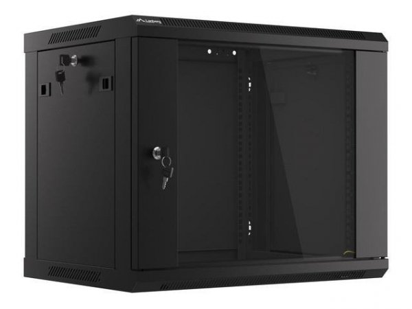 Szafa instalacyjna Rack wisząca 19&quot; 9U 600x450 czarna Lanberg (flat pack)