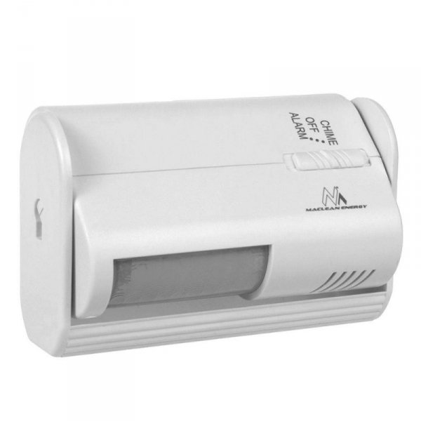 Sygnalizator wejścia bezprzewodowy Maclean MCE311 W, czujnik PIR, zasięg 8m, zasilanie bateria 9V DC, głośność powyżej 70dB