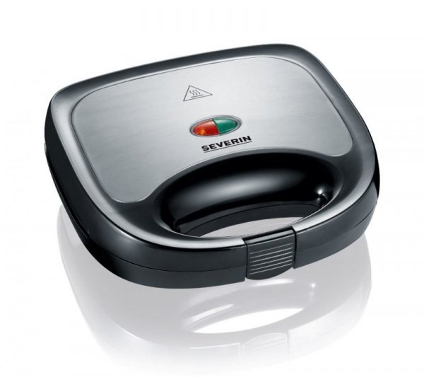 SEVERIN SANDWICH-TOSTER, STAL, PŁYTY Z POWŁOKĄ ANTYADHEZYJNĄ, ŁATWE CZYSZCZENIE, GUMOWE NÓŻKI, MOC 600W SA2969
