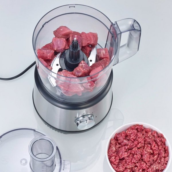 SEVERIN MULTI ROBOT KUCHENNY INOX, SZKLANY MIKSER KIELICHOWY 1,5 L, MŁYNEK 140 ML, POJEMNIK ROBOCZY 1,5 L, MOC 1200W KM3892