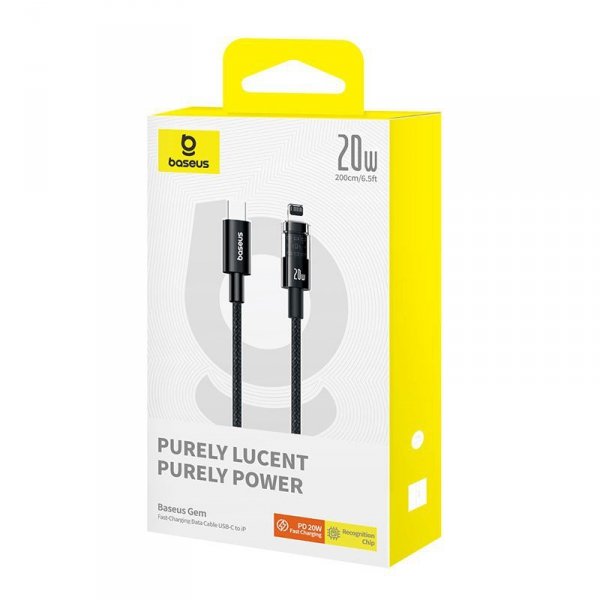 Kabel Baseus Gem USP C-IP 20W 2m (czarny)