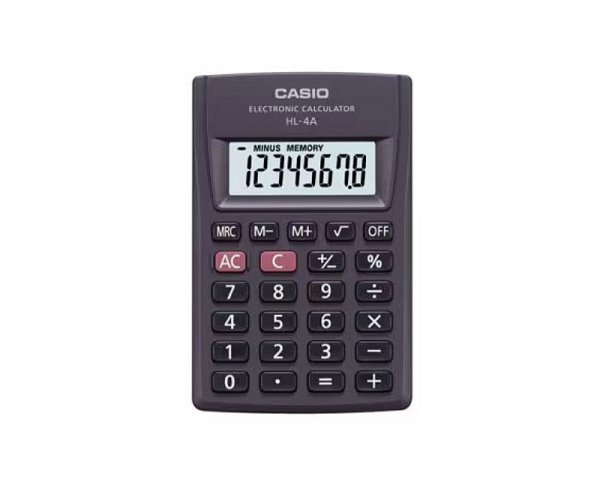 CASIO Kalkulator kieszonkowy HL-4A-B 8-cyfrowy 56x87mm czarny