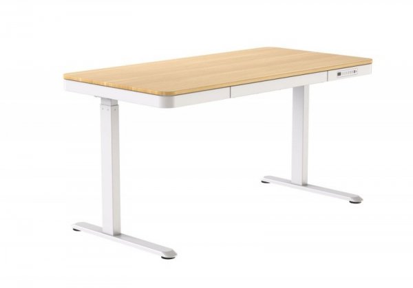 Biurko ACTIVEJET z elektryczną regulacją wysokości 140x70 ET119W-C biały/dąb