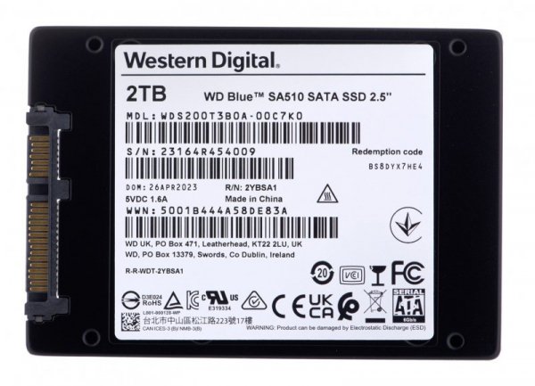 Dysk SSD WD Blue 2TB 2,5&quot; SATA WDS200T3B0A