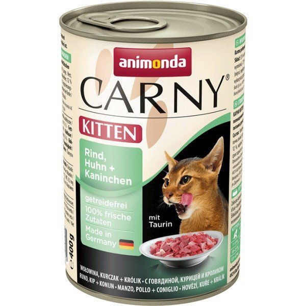 ANIMONDA Carny Kitten wołowina, kurczak i królik - mokra karma dla kociąt - 400 g