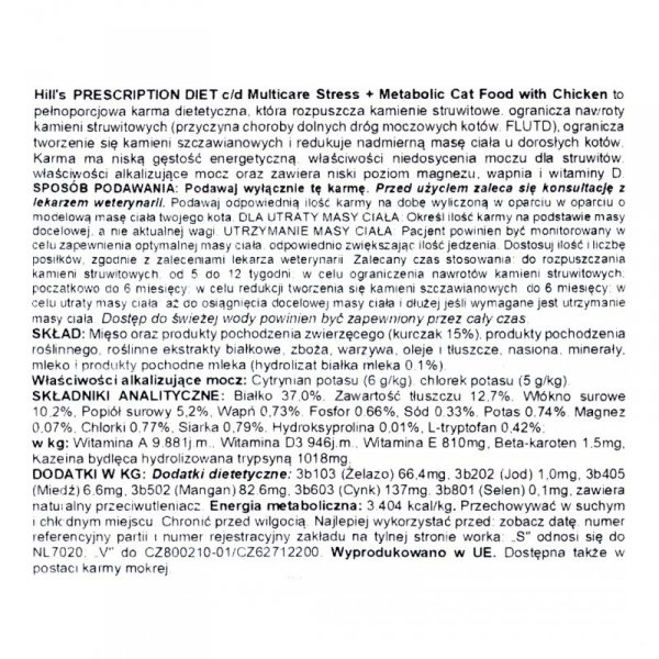 HILL&#039;S Feline Metabolic + Urinary Stress 1,5kg