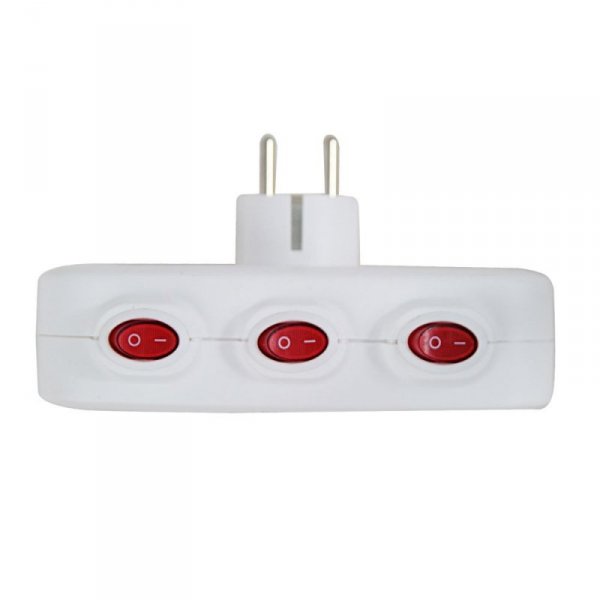 ESPERANZA ROZGAŁĘŹNIK ELEKTRYCZNY 3 GNIAZDA Z WYŁĄCZNIKAMI BIAŁY ELK307W