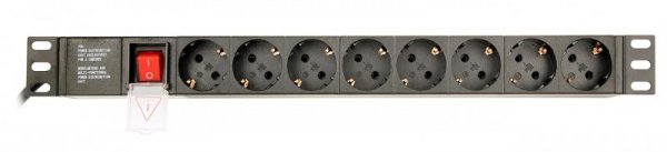 GEMBIRD LISTWA ZASILAJĄCA RACK 19&quot; PDU EG-PDU-014 1U, 16A, 8X SCHUKO, KABEL 3M