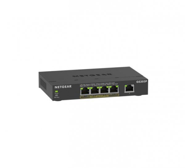 Switch Netgear GS305P-300EUS 5p PoE 63W (PoE+: 4p) Unmanaged Gigabit