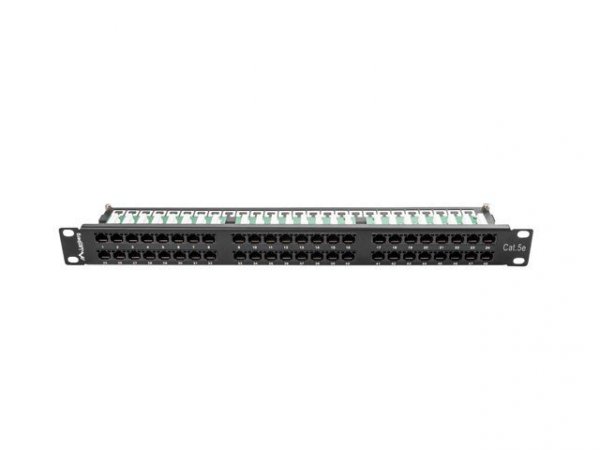 Patch panel Lanberg PPU5-1048-B (1U; 19&quot;; kat. 5e; 48xRJ-45)