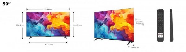 Telewizor TCL 50P655 LED 50&quot; 4K Ultra HD Google TV Dolby Vision DVB-T2 Czarny