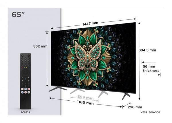 Telewizor TCL 65C6K QD-Mini-LED 65&quot; 4K Ultra HD 144 Hz Google TV Dolby Vision IQ Metaliczny