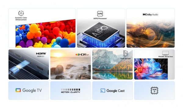 Telewizor TCL 43P69K LED 43&#039;&#039; 4K Ultra HD Google TV Dolby AC4 DVB-T2 Czarny
