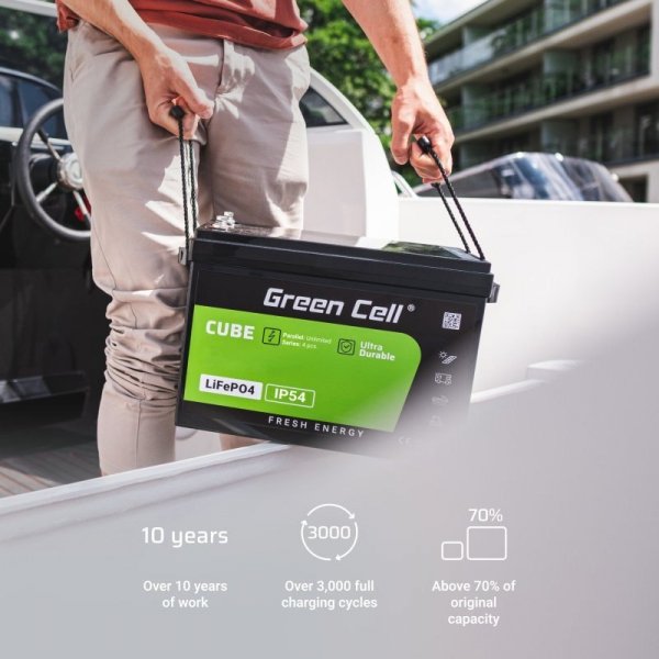 GREEN CELL AKUMULATOR LIFEPO4 CUBE 200AH 12V/12.8V 2560WH LFPGC12V200AH