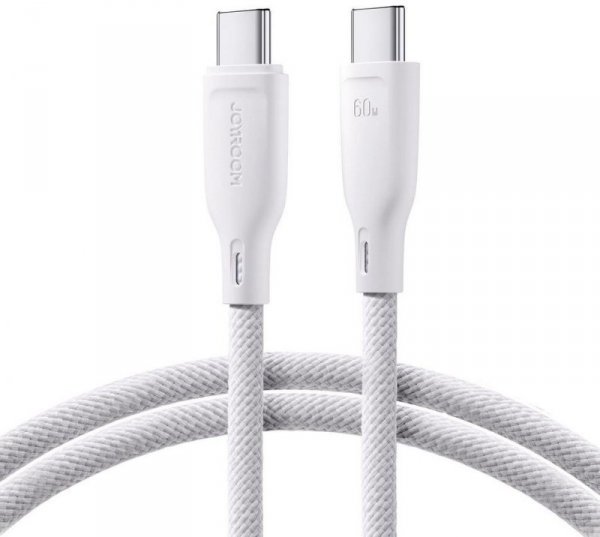 Kabel USB-C / USB-C Joyroom SA34-CC3 100cm 60W 5A PD w oplocie biały