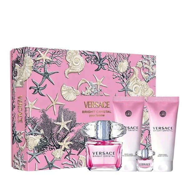 Versace Bright Crystal Set - Eau de Toilette 90 ml + Eau de Toilette 5 ml + Perfumed Body Lotion 100 ml + Perfumed Bath &amp; Shower Gel 100 ml