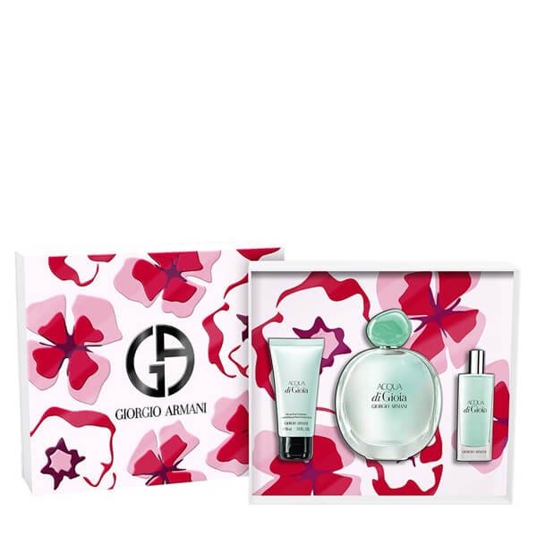 Giorgio Armani Acqua di Gioia Set - Eau de Parfum 100 ml + Eau de Parfum 15 ml + Perfumed Body Lotion 50 ml