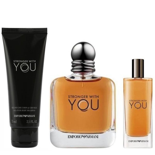 Emporio Armani Stronger With You Set - Eau de Toilette 100 ml + mini Eau de Toilette 15 ml + Shower gel 75 ml