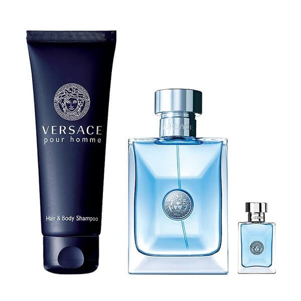 Versace pour Homme Set - Eau de Toilette 100 ml + Eau de Toilette 5 ml + Shower gel 150 ml