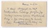 [STUDENTOWICZ Kazimierz]. Dr Kazimierz Studentowicz. Warszawa - Praga II, ul. Linneusza 3 m. 8, Blok 27.