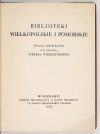 WIERCZYŃSKI Stefan - Bibljoteki wielkopolskie i pomorskie. Praca zbiorowa pod red. ...